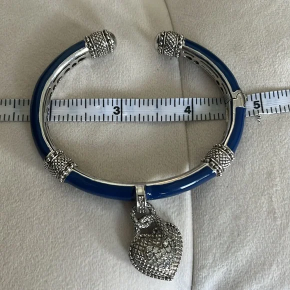 Judith Ripka Sterling Blue Enamel and CZ Bracelet - Picture 12 of 13